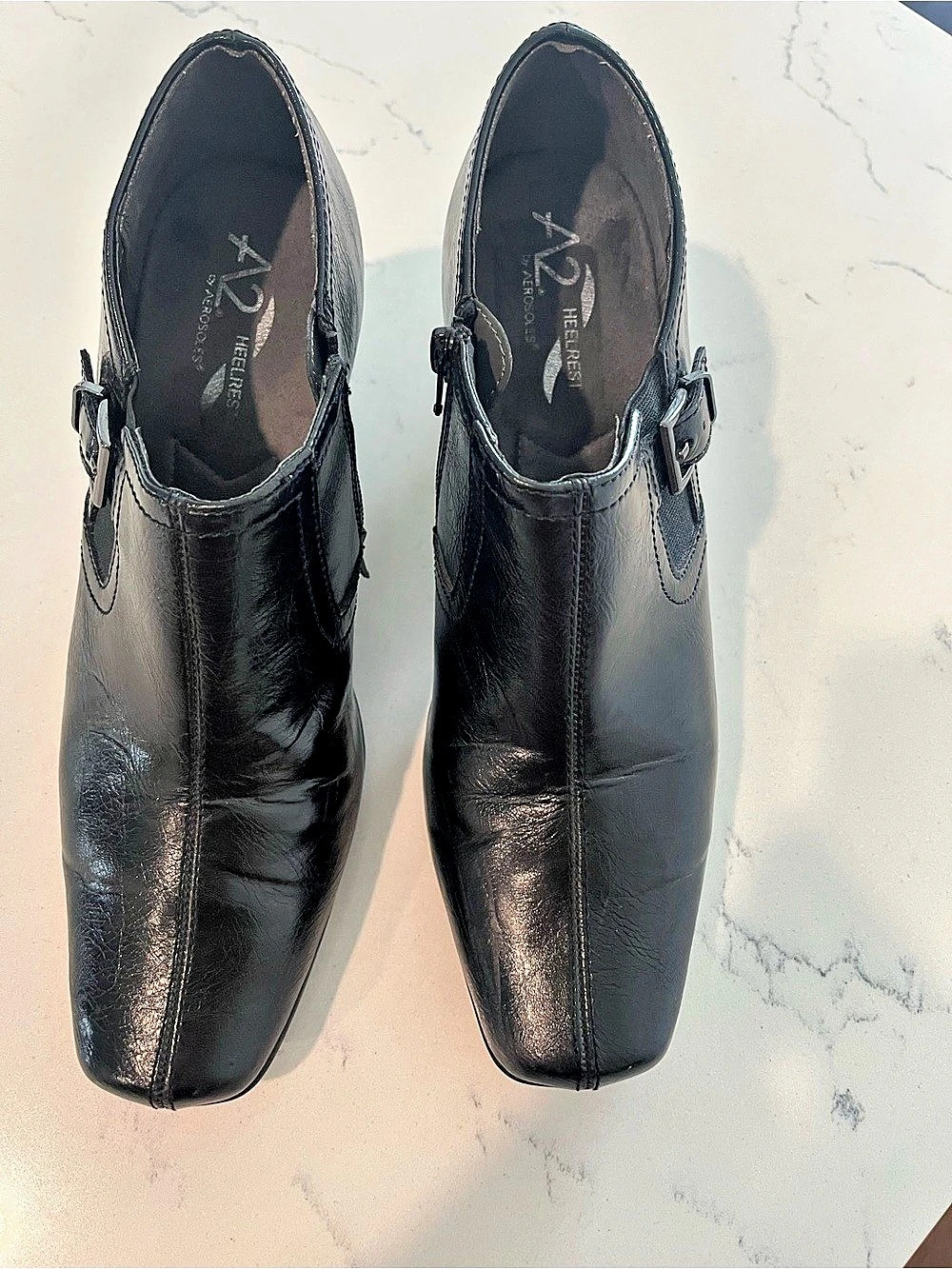 Aerosoles A2 Heelrest Black Buckle Heels US 10